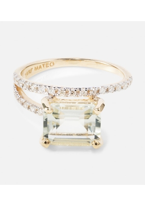 Mateo Point of Focus 14kt gold ring with diamonds and amethyst