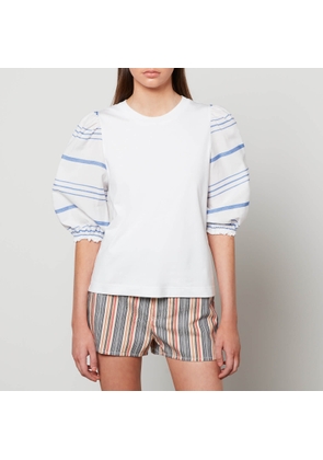 See By Chloé Women's Embellished Tees On Cotton Jersey Top - White - EU 36/UK 8