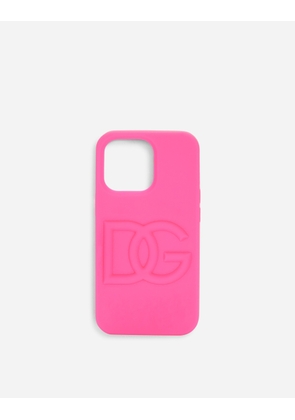 Dolce & Gabbana Branded Rubber Iphone 13 Pro Cover - Woman Technology Fuchsia Rubber Onesize