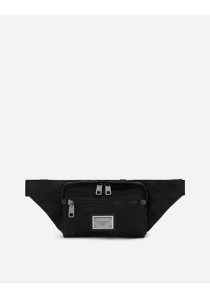 Dolce & Gabbana Small Nylon Belt Bag With Logo - Man Backpacks And Fanny Packs Black Onesize