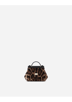 Dolce & Gabbana Sicily Mini Bag In Leopard-print Terrycloth - Woman Accessories Animal Print Onesize