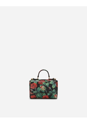 Dolce & Gabbana Calfskin Handbag With Rose Print - Woman Accessories Multicolor Onesize