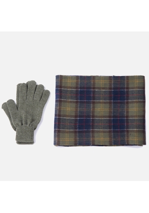Barbour Heritage Men's Tartan Scarf and Gloves Gift Set - Signature Check