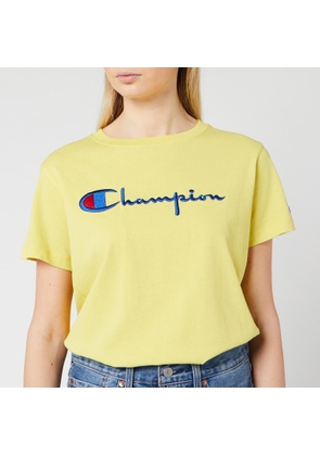 Champion Women's Big Script T-Shirt - Yellow - XS