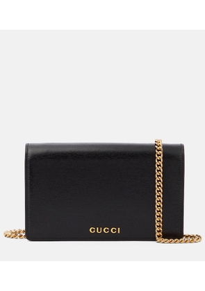 Gucci Gucci Script leather wallet on chain