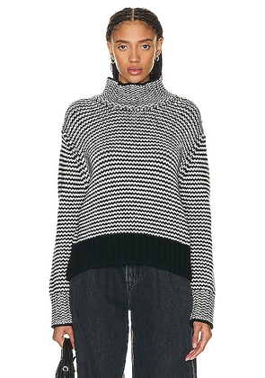 SABLYN Everett Cashmere Sweater in Black Stripe - Black. Size L (also in S).