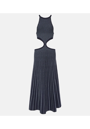 Gabriela Hearst Tam striped cutout wool and silk maxi dress