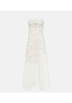 Oscar de la Renta Floral-appliqué guipure lace gown