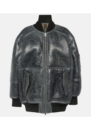 Blancha Shearling and leather bomber jacket