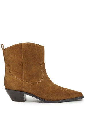 12 STOREEZ western suede ankle boots - Brown