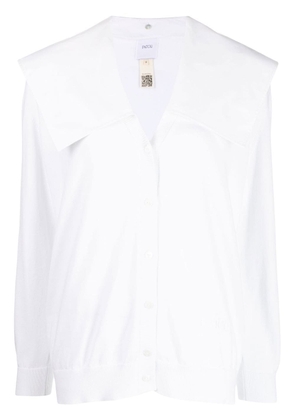 Patou puritan-collar cotton cardigan - White