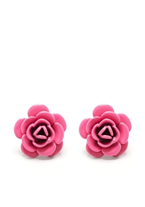 Patou rose-detailed stud earrings - Pink