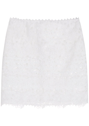 Andrea Bogosian lace-detail mini skirt - White
