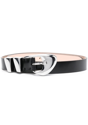 BY FAR moore patent leather belt - Black