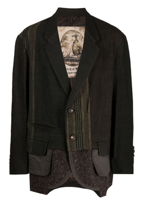 Ziggy Chen layered panelled single-breasted blazer - Brown