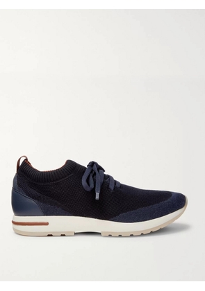 Loro Piana - 360 Flexy Walk Leather-Trimmed Knitted Wool Sneakers - Men - Blue - EU 40