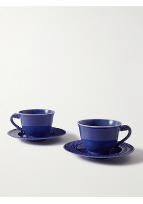 Buccellati - Ginori Set of Two Porcelain Tea Cups and Saucers - Men - Blue