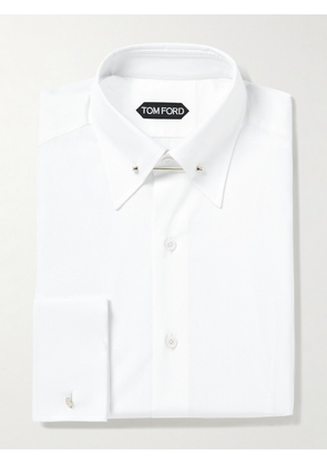 TOM FORD - White Slim-Fit Pinned-Collar Double-Cuff Cotton-Poplin Shirt - Men - White - EU 38