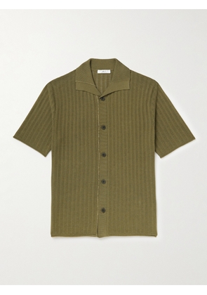 Mr P. - Open-Knit Cotton and Lyocell-Blend Shirt - Men - Green - XS