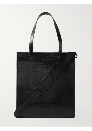 Christian Louboutin - Studded Croc-Effect Leather Tote Bag - Men - Black