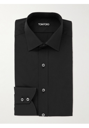 TOM FORD - Slim-Fit Cotton-Poplin Shirt - Men - Black - EU 38