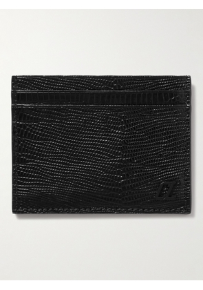 Christian Louboutin - Logo-Appliquéd Lizard-Effect Glossed-Leather Cardholder - Men - Black