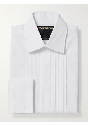 Favourbrook - Pleated Double-Cuff Cotton-Poplin Tuxedo Shirt - Men - White - UK/US 15
