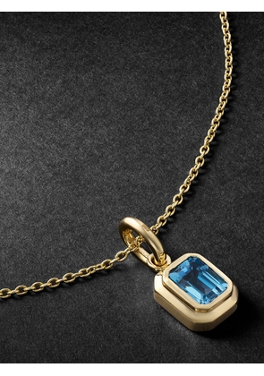 42 Suns - Small 14-Karat Gold Blue Topaz Pendant Necklace - Men - Blue