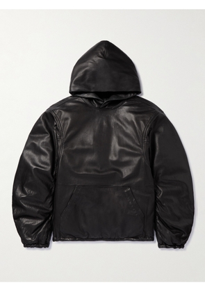 Balenciaga - Oversized Full-Grain Leather Hoodie - Men - Black - 1
