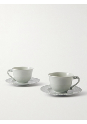 Buccellati - Ginori Set of Two Porcelain Tea Cups and Saucers - Men - Green