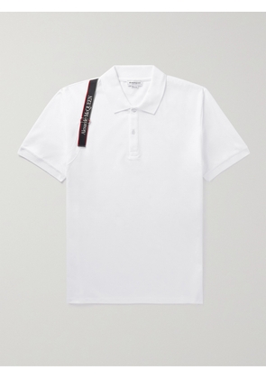 Alexander McQueen - Harness-Detailed Cotton-Piqué Polo Shirt - Men - White - XS