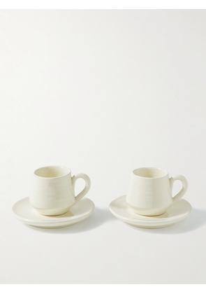 Brunello Cucinelli - Set of Two Glazed Ceramic Mugs and Saucers - Men - Neutrals
