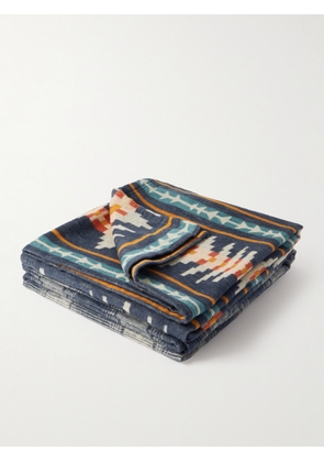Pendleton - Set of Two Cotton-Jacquard Blankets - Men - Blue