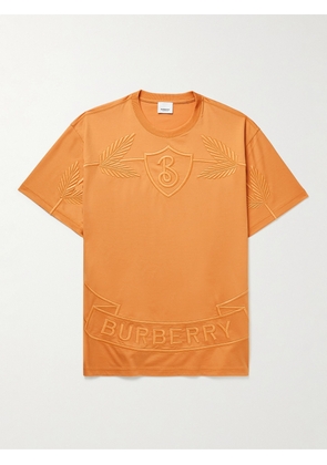 Burberry - Logo-Embroidered Cotton-Jersey T-Shirt - Men - Orange - XS