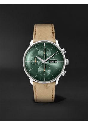 Junghans - Meister Chronoscope 40.7 mm Stainless Steel and Leather Watch, Ref. No 27/4222.03 - Men - Green