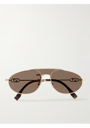 Fendi - O'Lock Aviator-Style Gold-Tone Sunglasses - Men - Gold