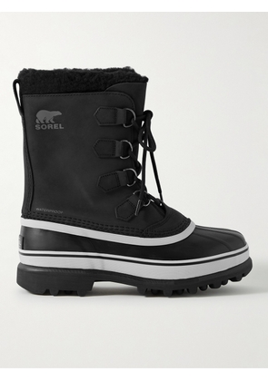 Sorel - Caribou™ Faux Shearling-Trimmed Nubuck and Rubber Snow Boots - Men - Black - US 7