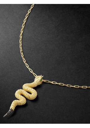 SHAY - Snake Gold, Diamond and Garnet Necklace - Men - Gold
