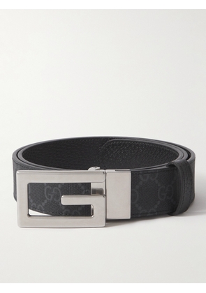 Gucci - 3.5cm Reversible Monogrammed Leather Belt - Men - Black - EU 80