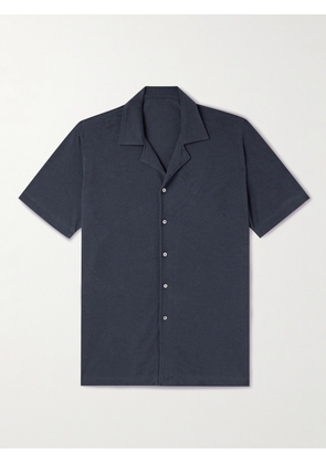 Stòffa - Camp-Collar Cotton-Piqué Shirt - Men - Blue - IT 44