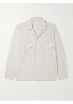 Stòffa - Camp-Collar Linen and Cotton-Blend Overshirt - Men - Gray - IT 46