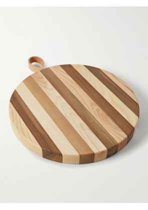 Soho Home - Ember Leather-Trimmed Striped Walnut and Ash Wood Chopping Board - Men - Brown