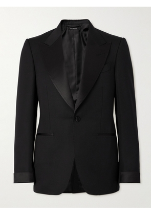 TOM FORD - Shelton Grain de Poudre Wool and Mohair-Blend Tuxedo Jacket - Men - Black - IT 44