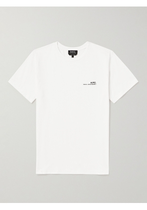 A.P.C. - Logo-Print Cotton-Jersey T-Shirt - Men - White - XS