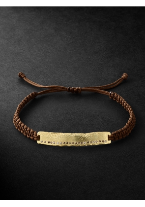Elhanati - Mezuzah Gold, Cord and Diamond Bracelet - Men - Brown