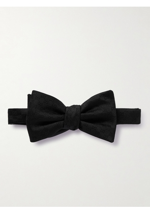 Gucci - Pre-Tied Logo-Jacquard Silk-Twill Bow Tie - Men - Black