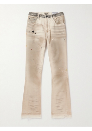Gallery Dept. - Hollywood Flared Distressed Paint-Splattered Jeans - Men - Neutrals - UK/US 30