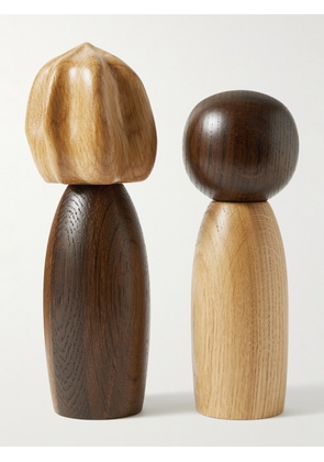 L'Objet - Picanto Natural and Smoked Oak Salt and Pepper Grinders - Men - Brown