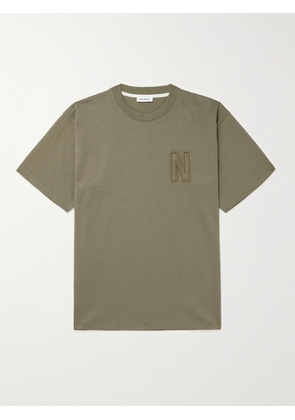 Norse Projects - Simon Logo-Embroidered Organic Cotton-Jersey T-Shirt - Men - Green - XS