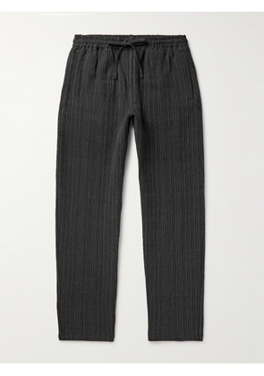 Kardo - Roy Slim-Fit Straight-Leg Cotton Drawstring Trousers - Men - Black - S